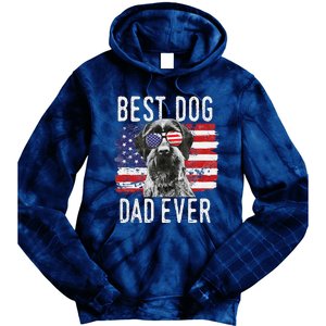 American Flag Best Dog Dad Ever German Wirehaired Pointer Tie Dye Hoodie