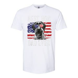 American Flag Best Dog Dad Ever German Wirehaired Pointer Softstyle CVC T-Shirt