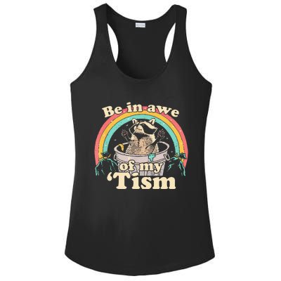 Autism Funny Be In Awe Of My Tism Meme Autistic Raccoon Ladies PosiCharge Competitor Racerback Tank