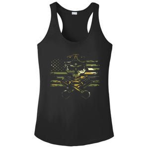 American Flag Biker Motorcycle Ladies PosiCharge Competitor Racerback Tank