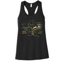 American Flag Biker Motorcycle Women's Racerback Tank