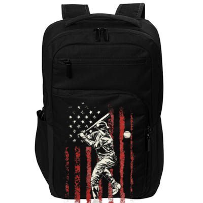 American Flag Baseball Team Gift Impact Tech Backpack