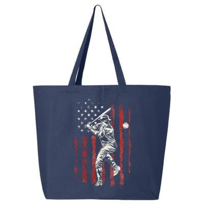 American Flag Baseball Team Gift 25L Jumbo Tote