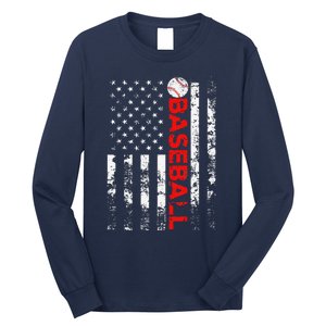 American Flag Baseball Team Gift Long Sleeve Shirt