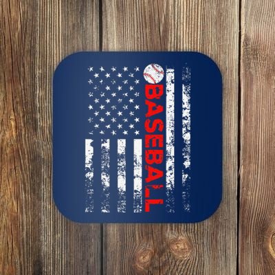 American Flag Baseball Team Gift Coaster