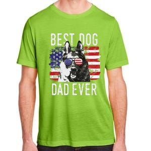 American Flag Best Dog Dad Ever German Shepherd Dogs Usa Adult ChromaSoft Performance T-Shirt