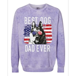 American Flag Best Dog Dad Ever German Shepherd Dogs Usa Colorblast Crewneck Sweatshirt