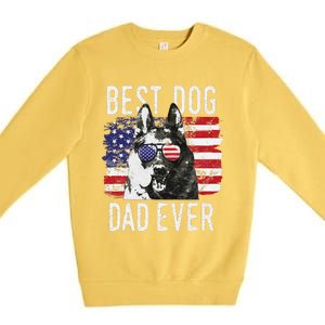 American Flag Best Dog Dad Ever German Shepherd Dogs Usa Premium Crewneck Sweatshirt