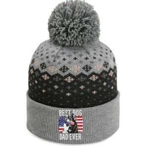 American Flag Best Dog Dad Ever German Shepherd Dogs Usa The Baniff Cuffed Pom Beanie