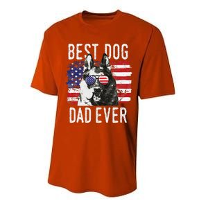 American Flag Best Dog Dad Ever German Shepherd Dogs Usa Performance Sprint T-Shirt