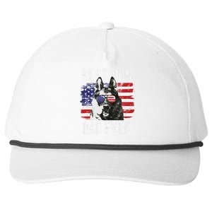 American Flag Best Dog Dad Ever German Shepherd Dogs Usa Snapback Five-Panel Rope Hat