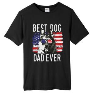 American Flag Best Dog Dad Ever German Shepherd Dogs Usa Tall Fusion ChromaSoft Performance T-Shirt