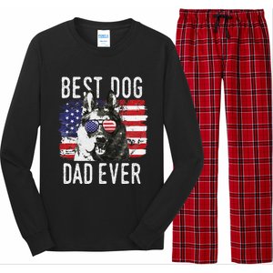 American Flag Best Dog Dad Ever German Shepherd Dogs Usa Long Sleeve Pajama Set