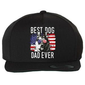 American Flag Best Dog Dad Ever German Shepherd Dogs Usa Wool Snapback Cap