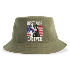 American Flag Best Dog Dad Ever German Shepherd Dogs Usa Sustainable Bucket Hat