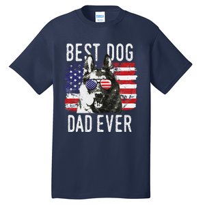 American Flag Best Dog Dad Ever German Shepherd Dogs Usa Tall T-Shirt