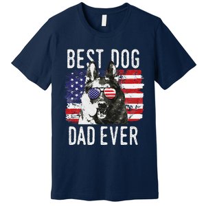 American Flag Best Dog Dad Ever German Shepherd Dogs Usa Premium T-Shirt