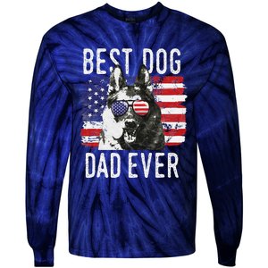 American Flag Best Dog Dad Ever German Shepherd Dogs Usa Tie-Dye Long Sleeve Shirt