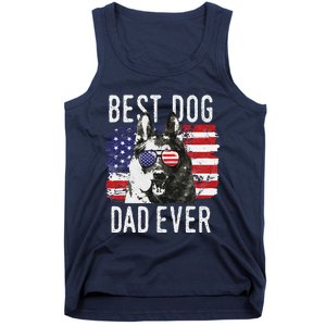 American Flag Best Dog Dad Ever German Shepherd Dogs Usa Tank Top