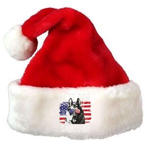 American Flag Best Dog Dad Ever German Shepherd Dogs Usa Premium Christmas Santa Hat