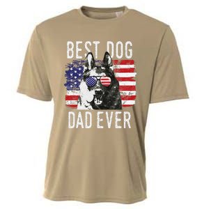 American Flag Best Dog Dad Ever German Shepherd Dogs Usa Cooling Performance Crew T-Shirt