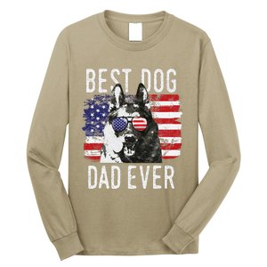 American Flag Best Dog Dad Ever German Shepherd Dogs Usa Long Sleeve Shirt