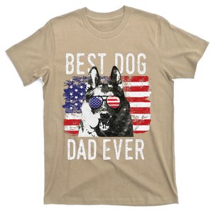 American Flag Best Dog Dad Ever German Shepherd Dogs Usa T-Shirt