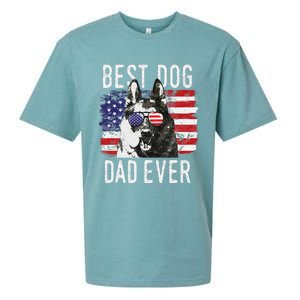 American Flag Best Dog Dad Ever German Shepherd Dogs Usa Sueded Cloud Jersey T-Shirt