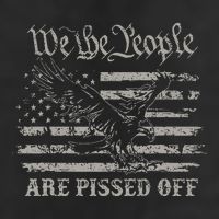 American Flag Bald Eagle We The People Are Pissed Off 7 Panel Mesh Trucker Snapback Hat