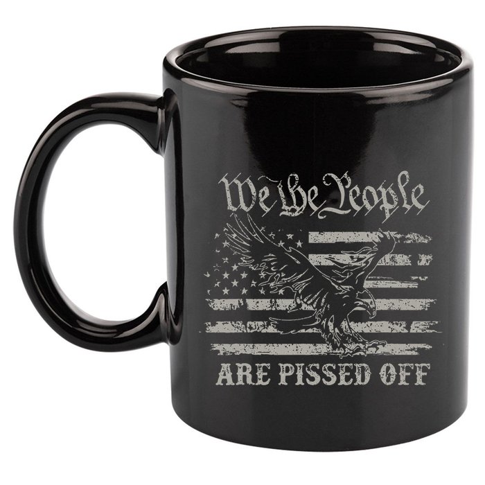 American Flag Bald Eagle We The People Are Pissed Off 11oz C Handle Ceramic Mug
