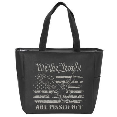 American Flag Bald Eagle We The People Are Pissed Off Zip Tote Bag