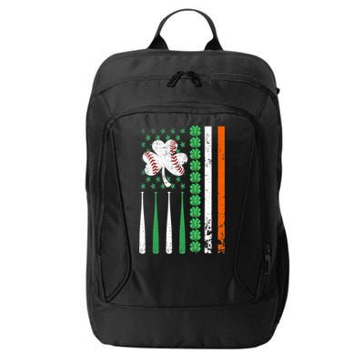 American Flag Baseball St Patricks Day Shamrock Lucky Clover City Backpack