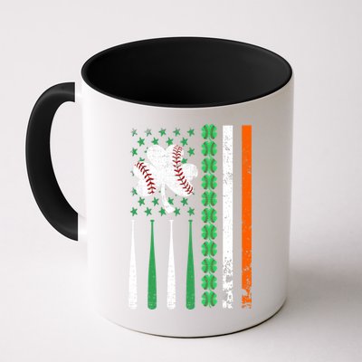 American Flag Baseball St Patricks Day Shamrock Lucky Clover Mug