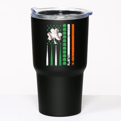 American Flag Baseball St Patricks Day Shamrock Lucky Clover Tumbler
