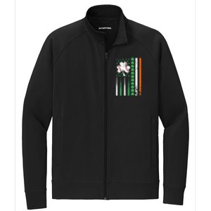 American Flag Baseball St Patricks Day Shamrock Lucky Clover Stretch Full-Zip Cadet Jacket