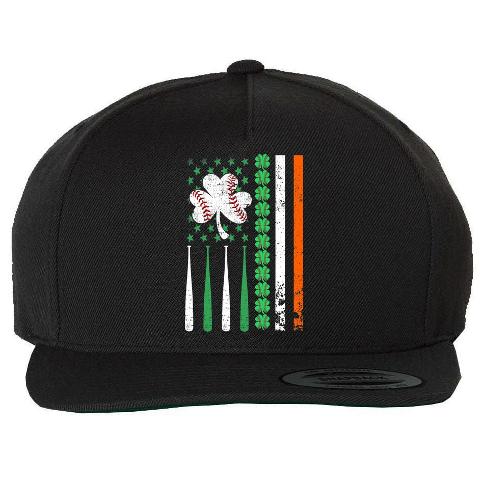 American Flag Baseball St Patricks Day Shamrock Lucky Clover Wool Snapback Cap