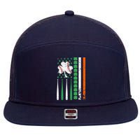 American Flag Baseball St Patricks Day Shamrock Lucky Clover 7 Panel Mesh Trucker Snapback Hat