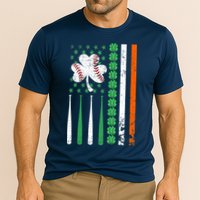 American Flag Baseball St Patricks Day Shamrock Lucky Clover Cooling Performance Crew T-Shirt
