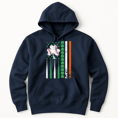 American Flag Baseball St Patricks Day Shamrock Lucky Clover Hoodie