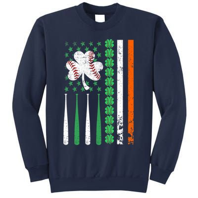 American Flag Baseball St Patricks Day Shamrock Lucky Clover Sweatshirt