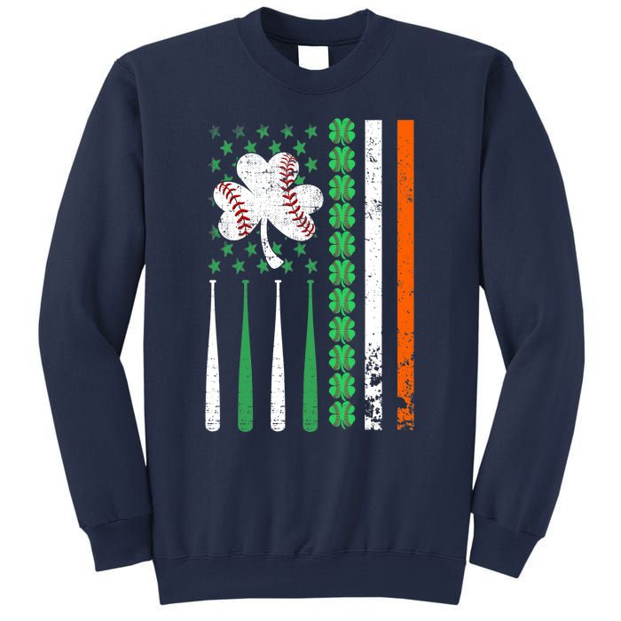 American Flag Baseball St Patricks Day Shamrock Lucky Clover Sweatshirt