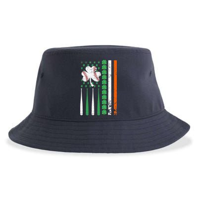 American Flag Baseball St Patricks Day Shamrock Lucky Clover Sustainable Bucket Hat
