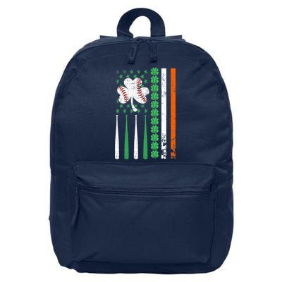 American Flag Baseball St Patricks Day Shamrock Lucky Clover 16 in Basic Backpack