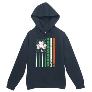 American Flag Baseball St Patricks Day Shamrock Lucky Clover Urban Pullover Hoodie