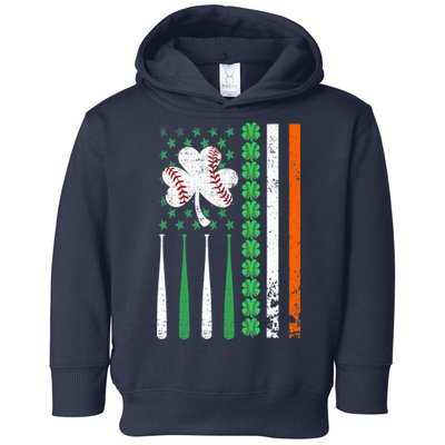 American Flag Baseball St Patricks Day Shamrock Lucky Clover Toddler Hoodie