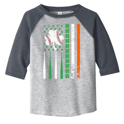 American Flag Baseball St Patricks Day Shamrock Lucky Clover Toddler Fine Jersey T-Shirt
