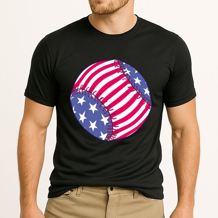 American Flag Baseball Lover Cooling Performance Crew T-Shirt