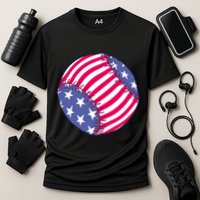 American Flag Baseball Lover Cooling Performance Crew T-Shirt
