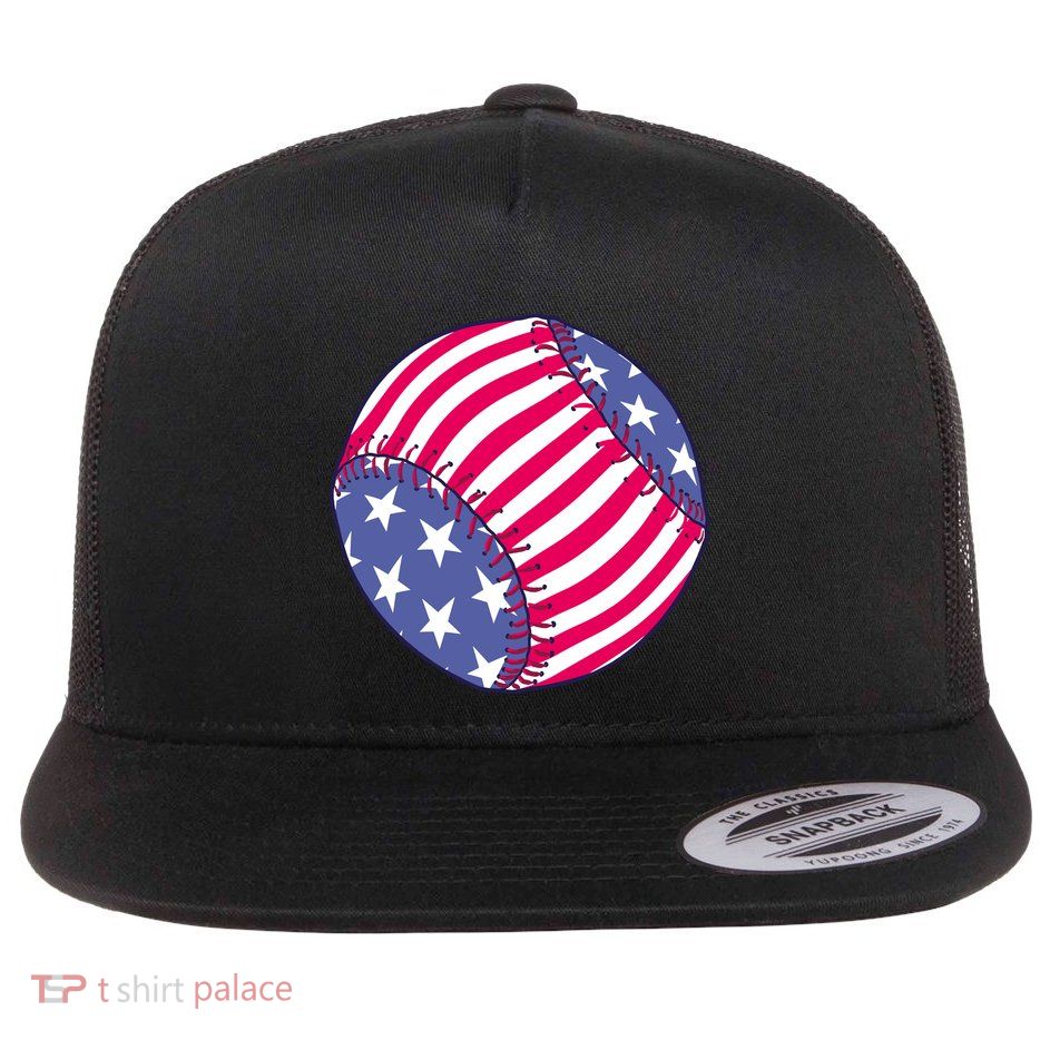 American Flag Baseball Lover Flatbill Hat