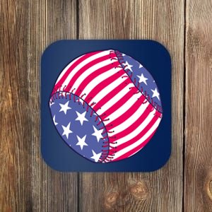 American Flag Baseball Lover Coaster